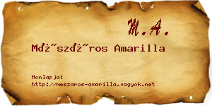 Mészáros Amarilla névjegykártya